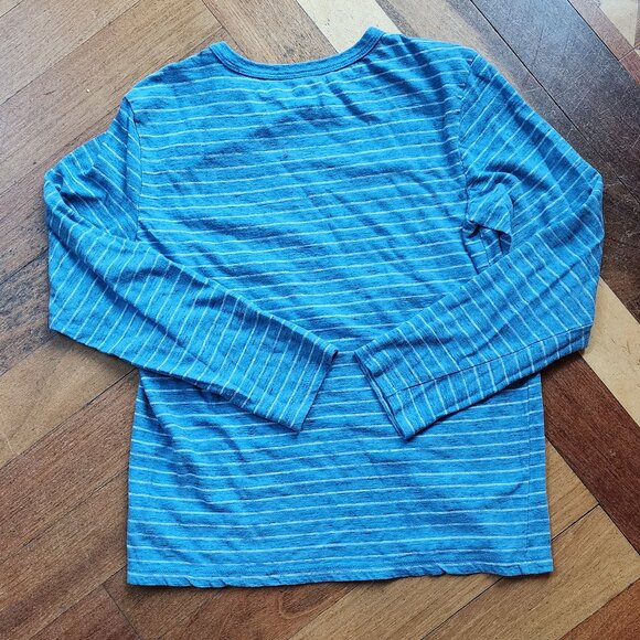 Cat & Jack Blue/White Striped Scoop Neck Sweater Size Large 10/12 - Picture 8 of 9